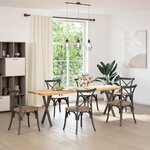 vidaXL Pieds de table à manger en forme de X  2 pièces  acier naturel  57 x (72-73) cm
