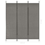 Vidaxl cloison de séparation 3 panneaux anthracite 150x180 cm