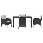 vidaXL Ensemble de salle à manger de jardin 5 pièces avec coussins Noir Poly Rattan