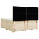 vidaXL Sommier à lattes de lit avec matelas Crème 200x200 cm Tissu
