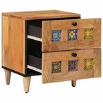 vidaXL Cabinet de chevet avec tiroir Naturel 40 x 33 5 x 46 cm