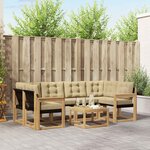 vidaXL Ensemble de canapés d'extérieur 7 Pièces Blanc et Beige