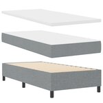 Lit coffre vidaXL avec matelas et lumière LED gris clair 80x200 cm en tissu