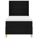 vidaXL Lit à ressorts avec matelas Noir 140 x 200 cm tissu