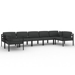 Salon de jardin meuble d'extérieur ensemble de mobilier 7 pièces avec coussins aluminium anthracite 02_0017064