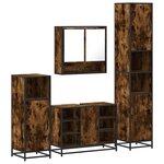 vidaXL Ensemble meubles salle de bain 4 Pièces chêne fumé bois ingénierie