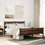 vidaXL Cadre de lit sans matelas chêne marron 150x200 cm