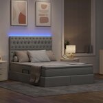 vidaXL Lit avec rangement et LED Gris clair 140 x 200 cm Polyester
