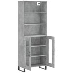 vidaXL Buffet haut Gris béton 69 5x34x180 cm Bois d'ingénierie