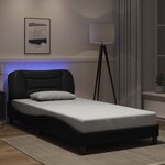 vidaXL Cadre de lit avec lumières LED noir 100x200 cm similicuir