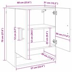 vidaXL Meuble mural Chêne noir 60 x 31 x 70 cm Bois d'ingénierie