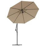 vidaXL Tissu de rechange pour parasol déporté taupe 350 cm