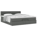 VidaXL Cadre de lit ottoman avec matelas gris foncé 180x200 cm tissu