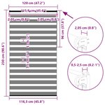 vidaXL Store zèbre gris foncé largeur du tissu 115 9 cm polyester