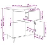 vidaXL Buffet Chêne artisanal 60 x 35 x 70 cm Bois d'ingénierie et fer
