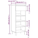 vidaXL Armoire à chaussures Blanc brillant 40x36x105cm Bois ingénierie