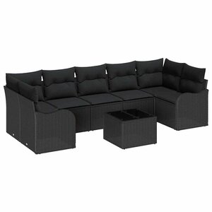 vidaXL Ensemble de canapé de jardin Noir 55 x 55 x 37 cm polyrotin