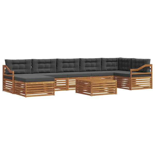vidaXL Ensemble de canapés d'extérieur 8 pc Naturel et Anthracite