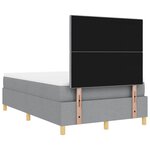 vidaXL Lit box spring avec matelas gris clair 120x200 cm en tissu