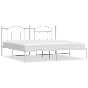 vidaXL Cadre de lit métal sans matelas et tête de lit blanc 200x200 cm