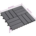 vidaXL Carreau de terrasse 30 Pièces Gris 30 x 30 cm Bois d'acacia