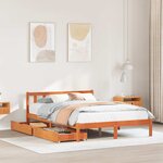 vidaXL Cadre de lit sans matelas cire marron 160x200cm bois pin massif
