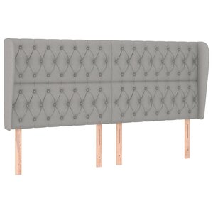 vidaXL Tête de lit avec oreilles Gris clair 183x23x118/128 cm Tissu