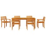 vidaXL Ensemble de salle à manger de jardin en bois d'acacia de 7 pièces
