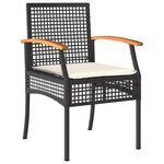 vidaXL Ensemble de salle à manger pour jardin 7 Pièces Noir Rotin
