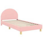 vidaXL Cadre de lit pour enfants avec tête de lit Rose 90 x 200 cm