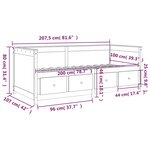 vidaXL Lit de jour sans matelas 100x200 cm bois de pin massif