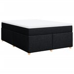 vidaXL Sommier à lattes de lit avec matelas Noir 140x190 cm Tissu