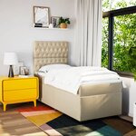 vidaXL Sommier à lattes de lit avec matelas Crème 90x200 cm Tissu