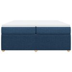 vidaXL Sommier à lattes de lit avec matelas Bleu 200x200 cm Tissu