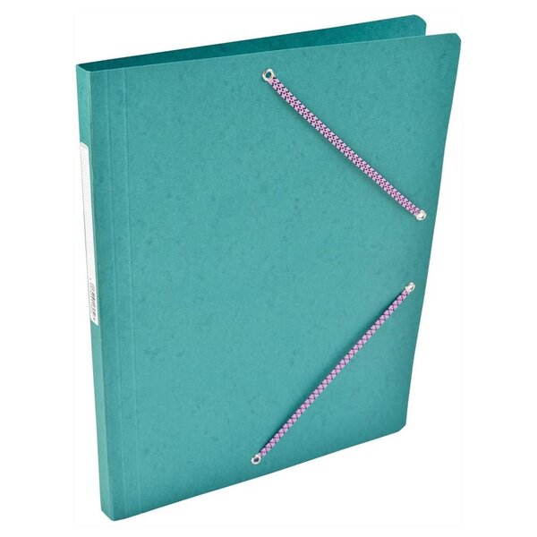 Chemise Carte Lustée simple 24 x 32 cm avec élastiques et étiquette de dos Vert COUTAL