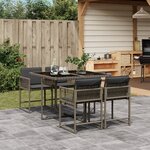 vidaXL Ensemble à manger de jardin 5 Pièces coussins gris résine tressée