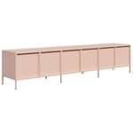 vidaXL Meuble TV rose 202x39x43 5 cm acier laminé à froid