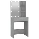 vidaXL Coiffeuse à LED avec armoire Sonoma gris Bois d'ingénierie