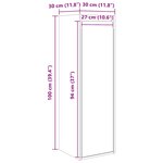 vidaXL Armoire murale Marron miel 30x30x100 cm Bois de pin massif