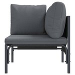 vidaXL Mobilier de jardin avec coussin avec oreiller Anthracite Acier