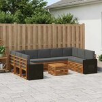 vidaXL Ensembles de canapés avec coussin 10 Pièces Naturel et Anthracite
