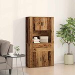 vidaXL Haut de Buffet Bois ancien 80 x 33 x 150 cm Bois d'ingénierie