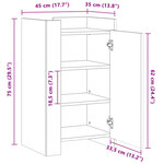 vidaXL Buffet gris béton 45x35x75 cm Bois d'ingénierie