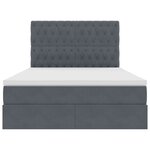 vidaXL Lit avec rangement et matelas Gris foncé 140 x 200 cm Velours