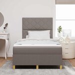 vidaXL Lit à ressorts avec matelas Taupe 120 x 190 cm tissu