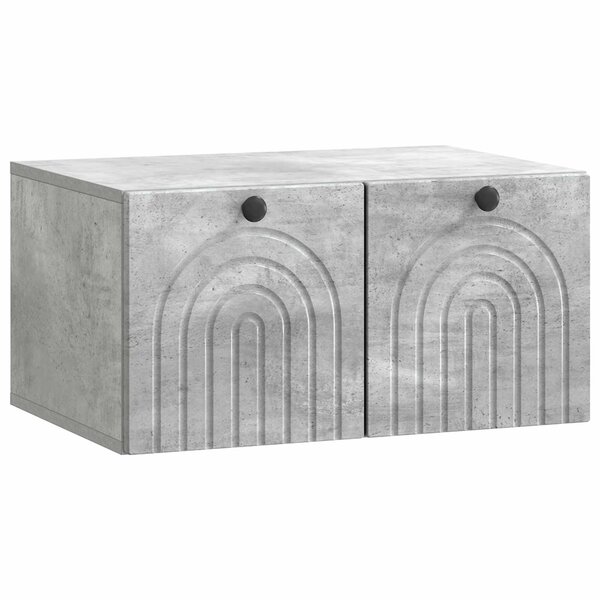 vidaXL Meuble TV mural Gris béton 59 5 x 41 x 30 cm Bois d'ingénierie