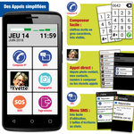 Le smart Initial 6,5p 64 giga avec pochette, coque et vitre protection. smartphone senior pour DEBUTER