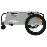 vidaXL Remorque de vélo gris tissu oxford et fer
