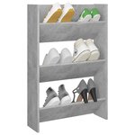 vidaXL Armoire à chaussures murale Gris béton 60x18x90 cm Aggloméré