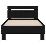vidaXL Cadre de lit sans matelas avec lumières LED noir 100x200 cm